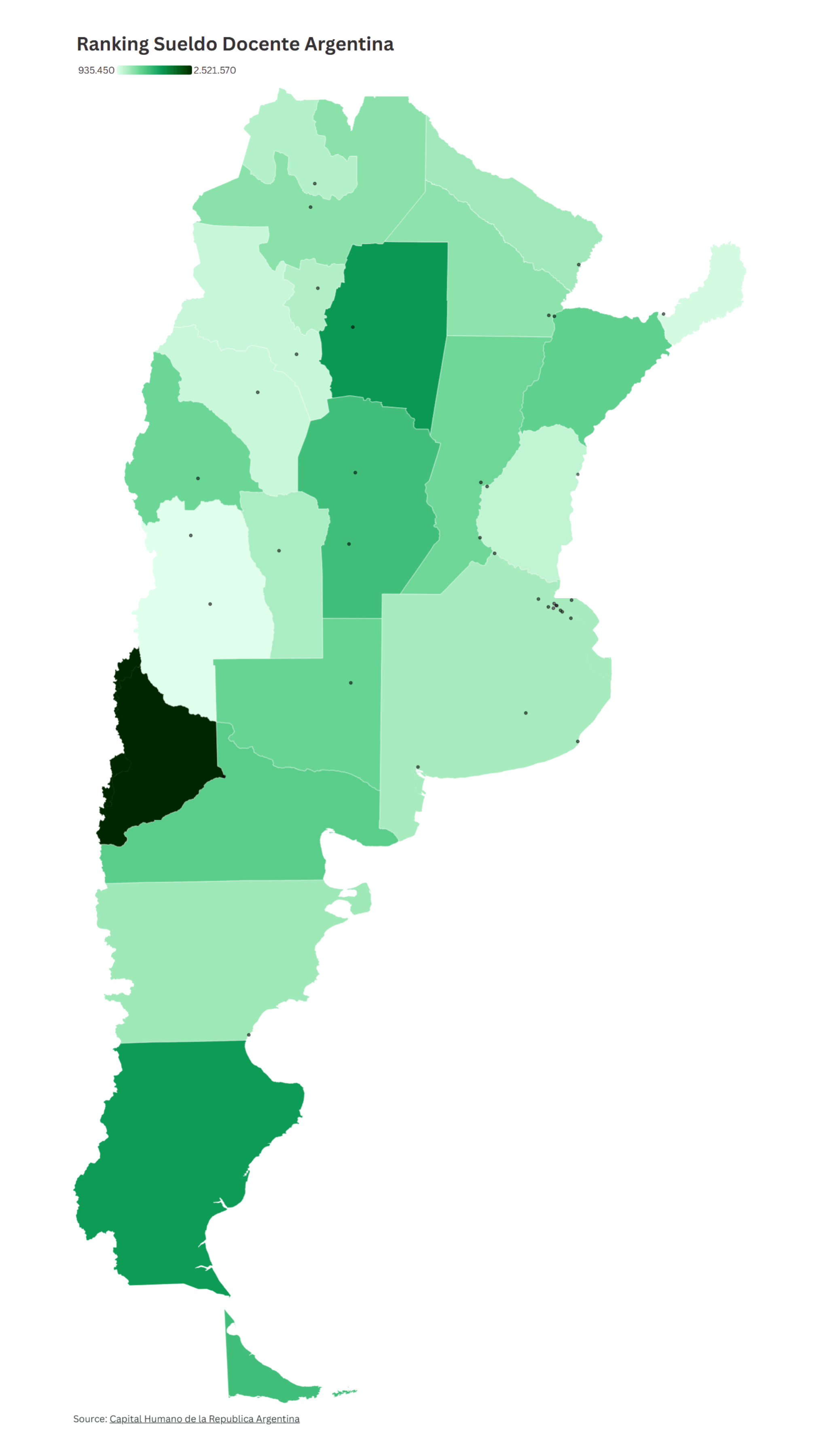 Mapa Sueldo Docentes Argentina